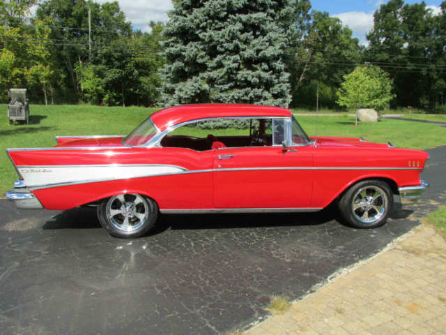 1957 Red Chevrolet Bel Air/150/210 Coupe