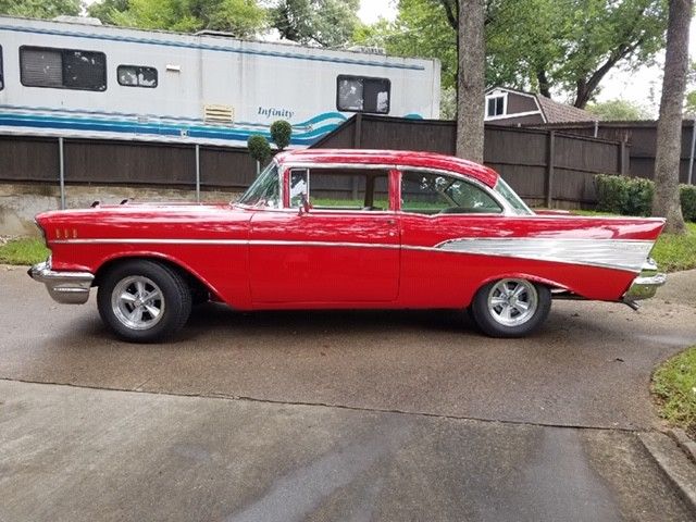 1957 Red Chevrolet Bel Air/150/210 Coupe