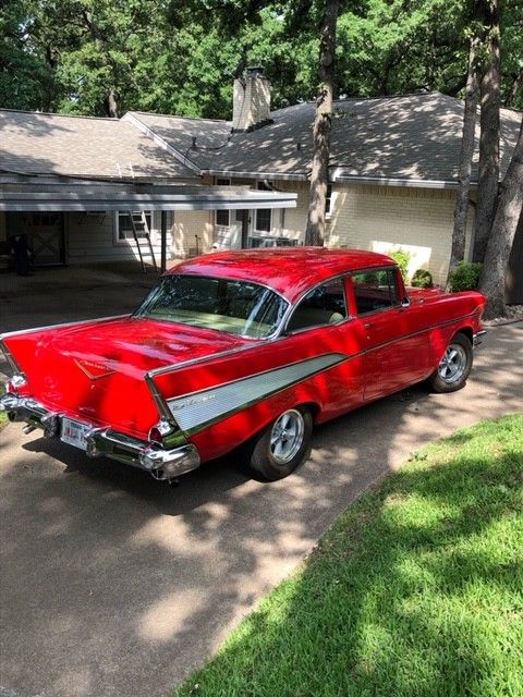 1957 Red Chevrolet Bel Air/150/210 Coupe