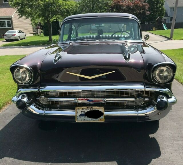 1957 Black Cherry Chevrolet Bel Air/150/210 Coupe