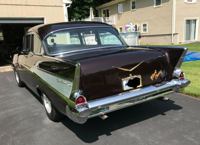 1957 Black Cherry Chevrolet Bel Air/150/210 Coupe