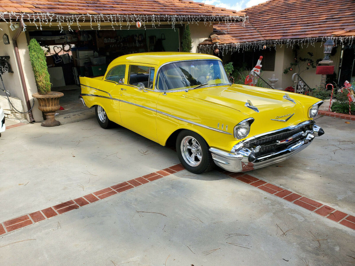 1957 Yellow Chevrolet Bel Air/150/210 Coupe