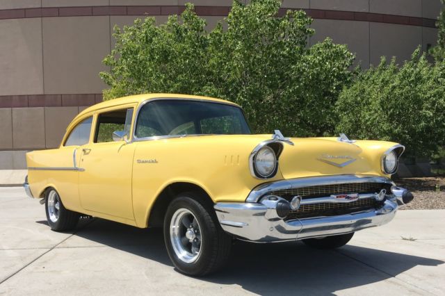 1957 Yellow Chevrolet Bel Air/150/210