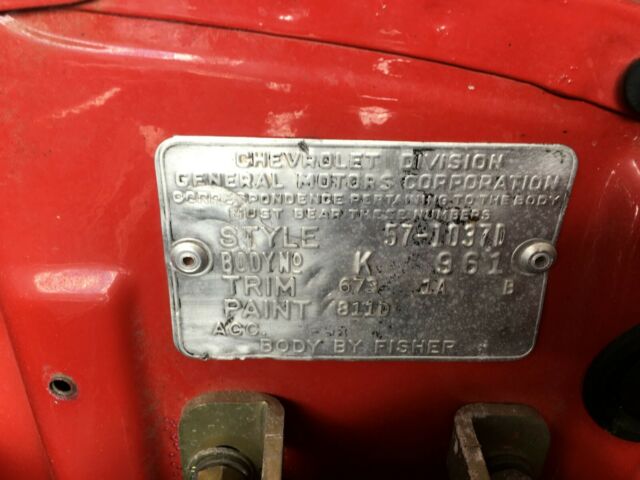 1957 Red Chevrolet Bel Air/150/210 Coupe