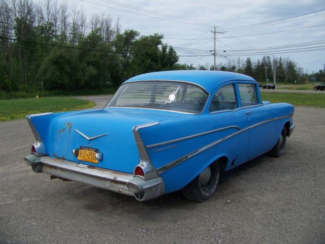 1957 Blue Chevrolet Bel Air/150/210 2dr sedan