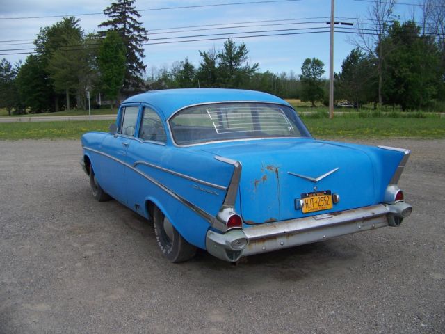 1957 Blue Chevrolet Bel Air/150/210 2dr sedan