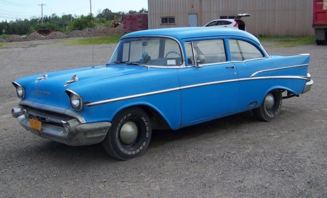 1957 Blue Chevrolet Bel Air/150/210 2dr sedan