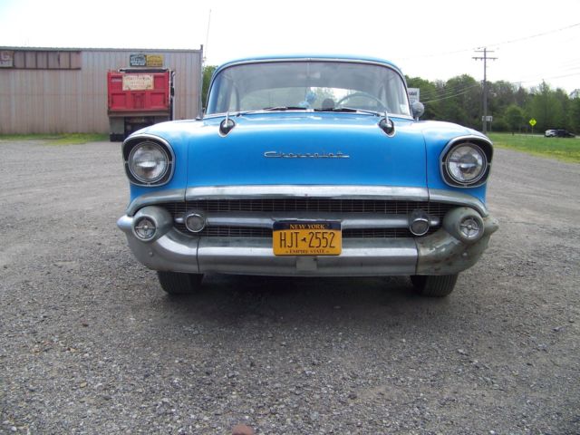 1957 Blue Chevrolet Bel Air/150/210 2dr sedan