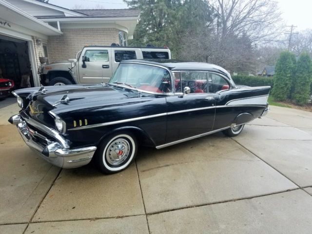 1957 Black Chevrolet Bel Air/150/210 HARDTOP