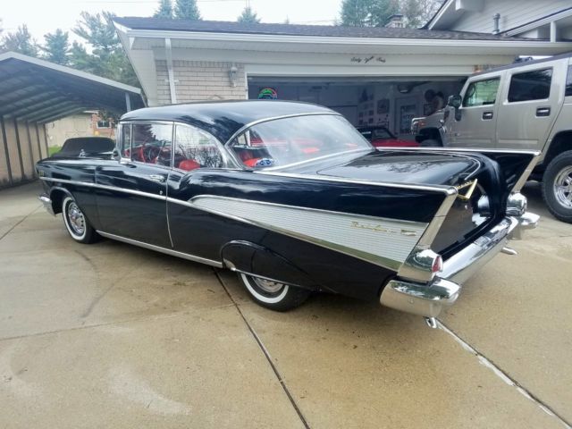 1957 Black Chevrolet Bel Air/150/210 HARDTOP