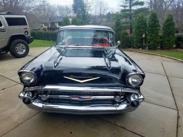 1957 Black Chevrolet Bel Air/150/210 HARDTOP