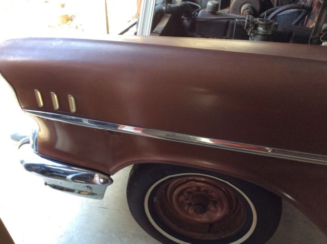 1957 Bronze/white Chevrolet Bel Air/150/210 Sedan