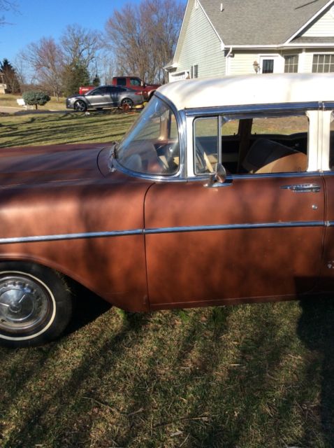 1957 Bronze/white Chevrolet Bel Air/150/210 Sedan