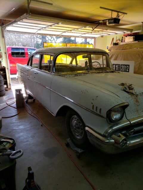 1957 White Chevrolet Bel Air/150/210