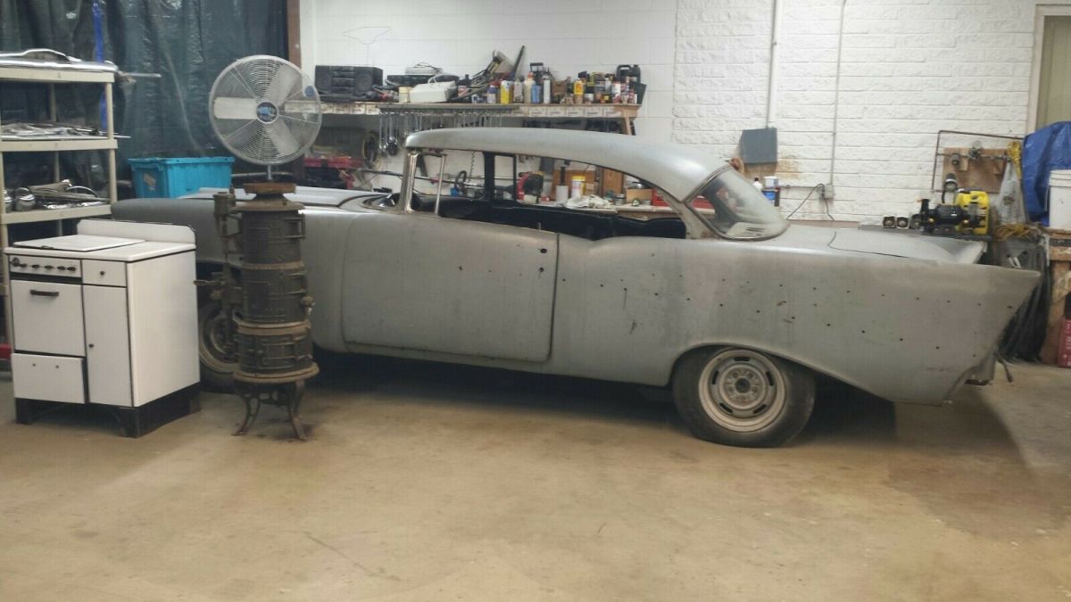 1957 Blue Chevrolet Bel Air/150/210 Hard top