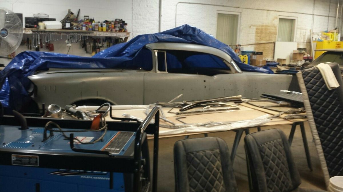 1957 Blue Chevrolet Bel Air/150/210 Hard top