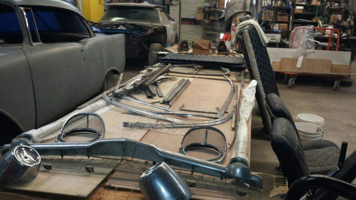 1957 Blue Chevrolet Bel Air/150/210 Hard top