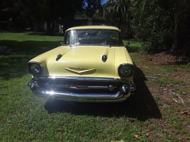 1957 Yellow Chevrolet Bel Air/150/210 Coupe