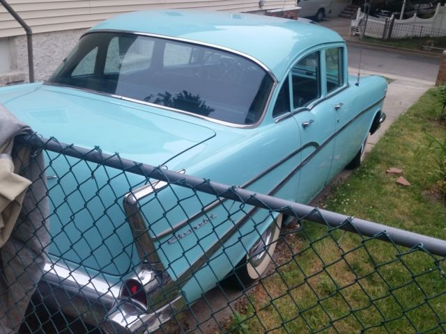 1957 Turquoise Chevrolet Bel Air/150/210 Sedan
