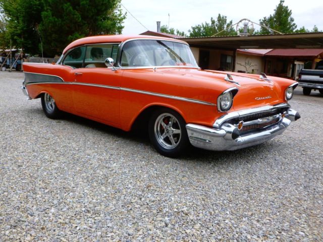 1957 Orange Chevrolet Bel Air/150/210 Hardtop