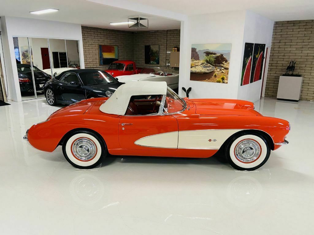 1957 Orange Chevrolet Corvette Convertible