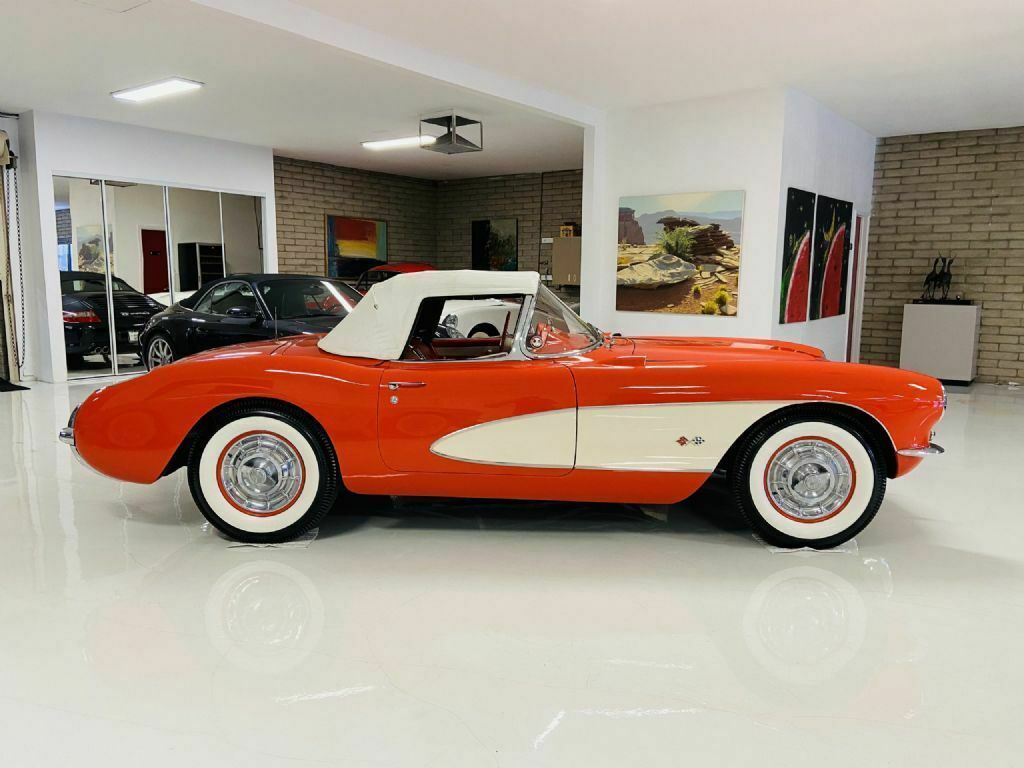 1957 Orange Chevrolet Corvette Convertible
