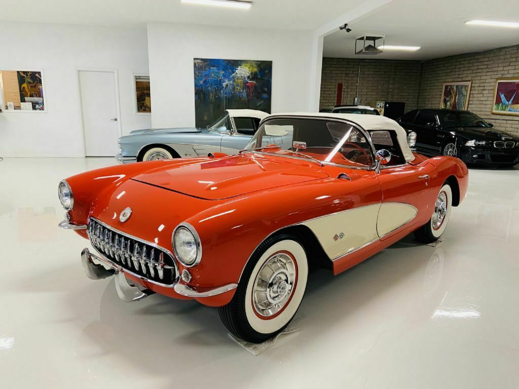 1957 Orange Chevrolet Corvette Convertible