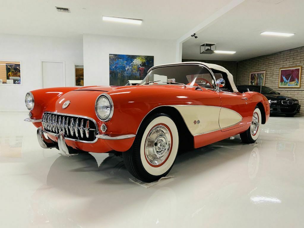 1957 Orange Chevrolet Corvette Convertible