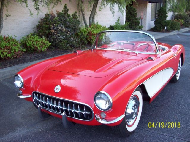 1957 Red Chevrolet Corvette Convertible