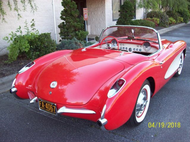 1957 Red Chevrolet Corvette Convertible