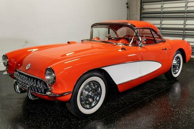 1957 Orange Chevrolet Corvette --