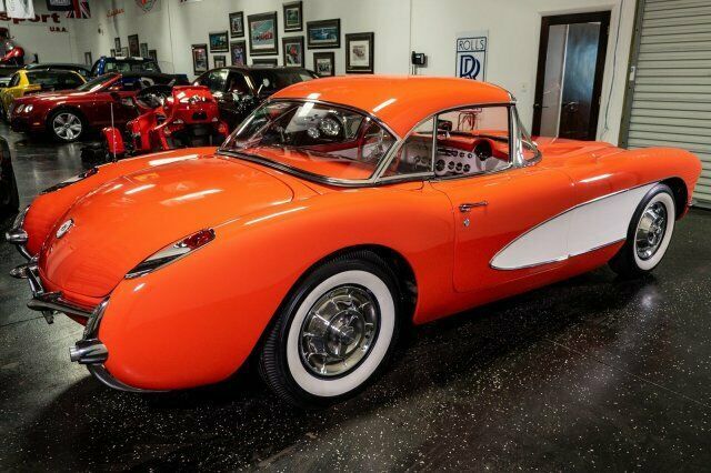 1957 Orange Chevrolet Corvette --