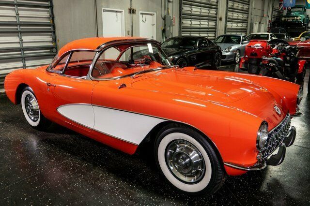 1957 Orange Chevrolet Corvette --