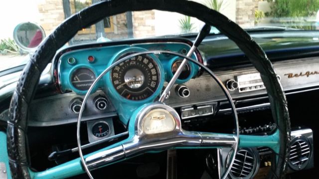 1957 turquoise / white Chevrolet Bel Air/150/210 HARDTOP