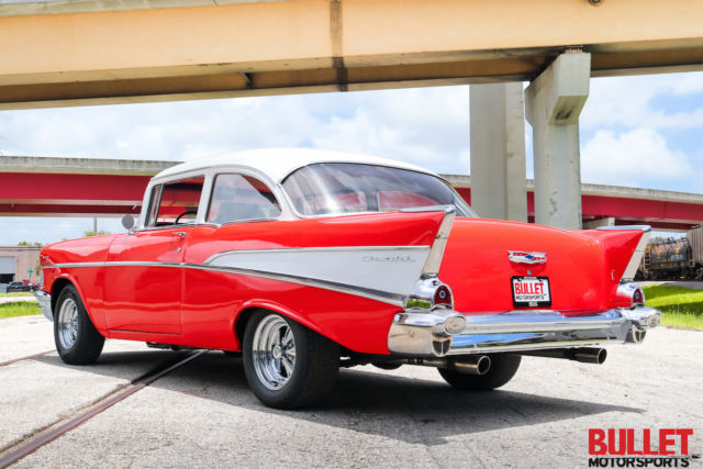1957 Red Chevrolet Bel Air/150/210 Coupe