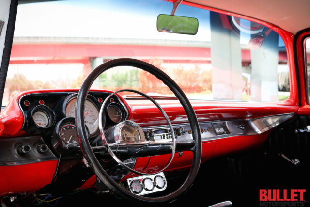 1957 Red Chevrolet Bel Air/150/210 Coupe