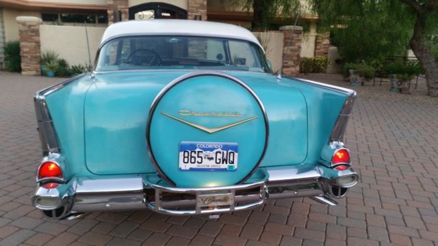 1957 turquoise / white Chevrolet Bel Air/150/210 HARDTOP