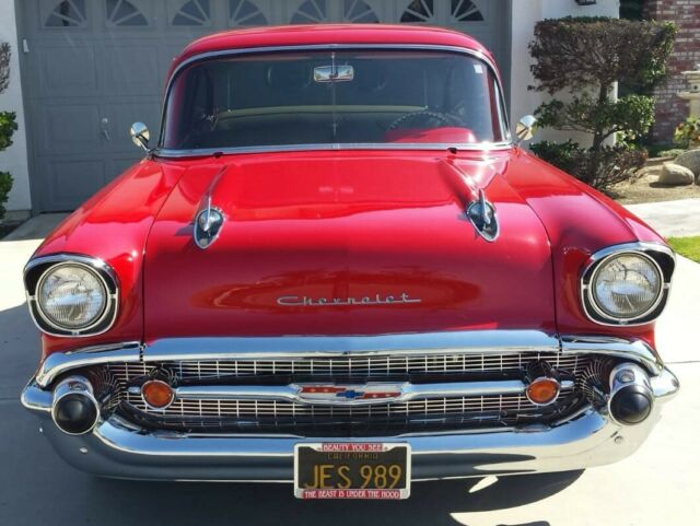 1957 Red Chevrolet Bel Air/150/210 Coupe