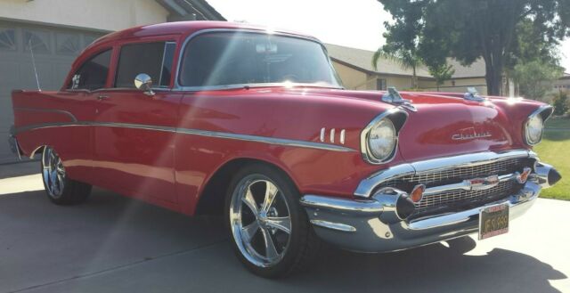 1957 Red Chevrolet Bel Air/150/210 Coupe