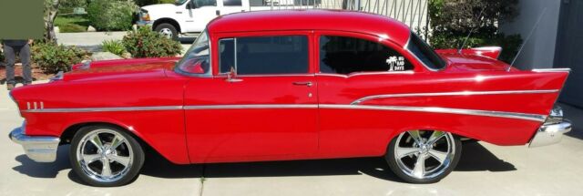 1957 Red Chevrolet Bel Air/150/210 Coupe