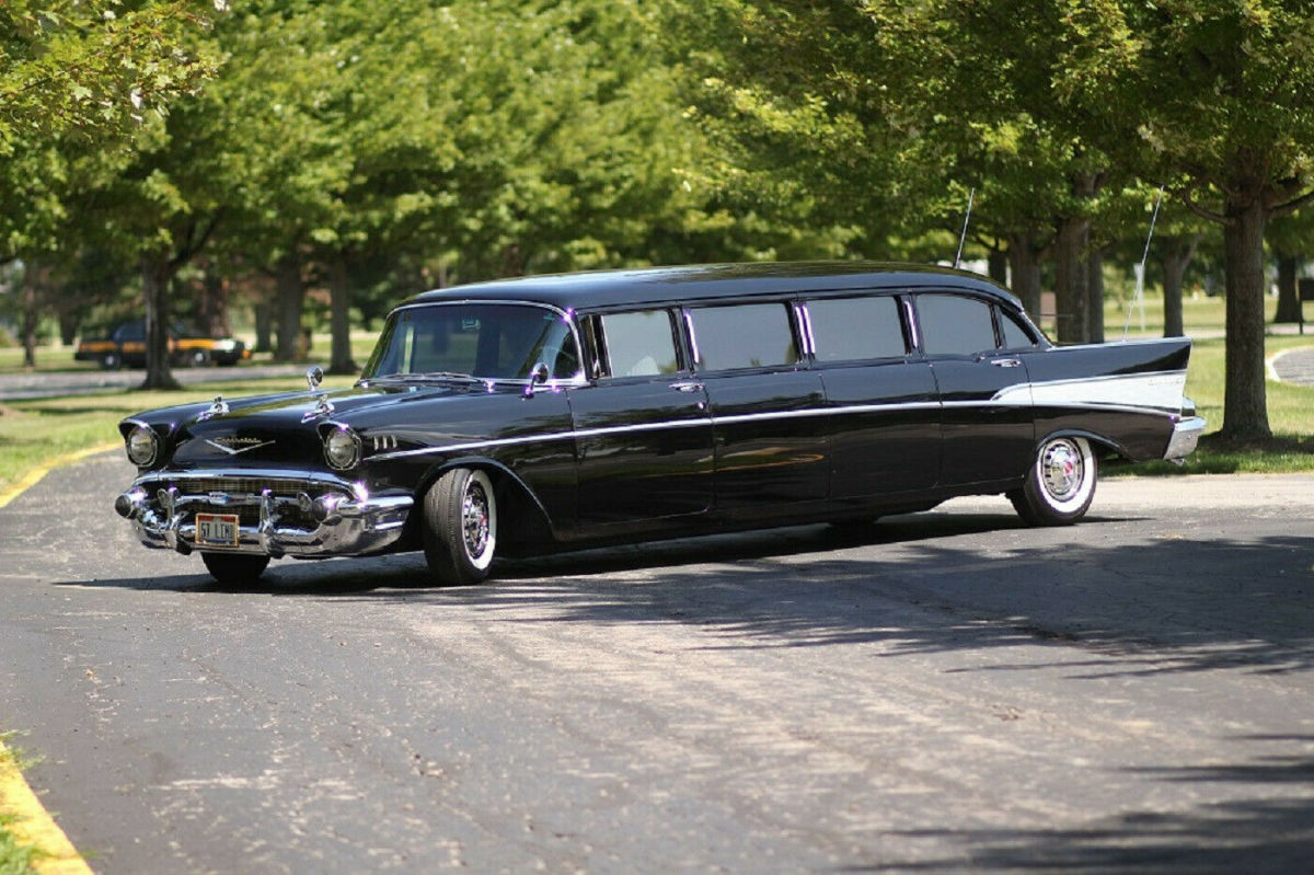 1957 Black Chevrolet Bel Air/150/210 Sedan
