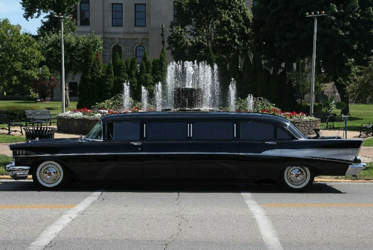 1957 Black Chevrolet Bel Air/150/210 Sedan