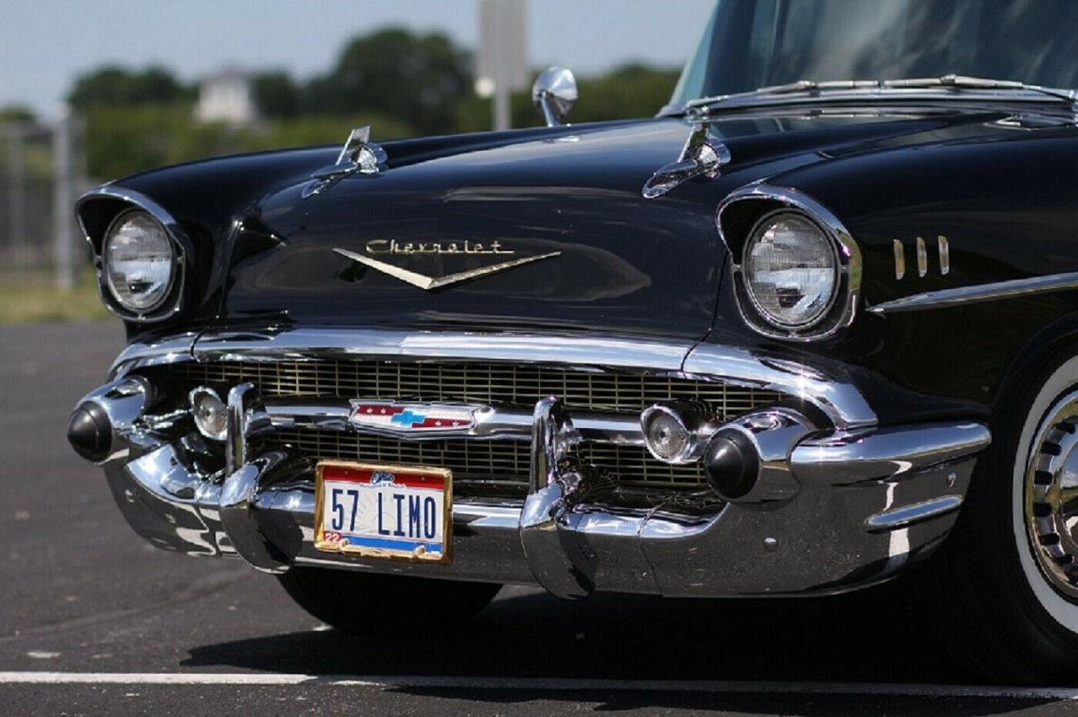 1957 Black Chevrolet Bel Air/150/210 Sedan