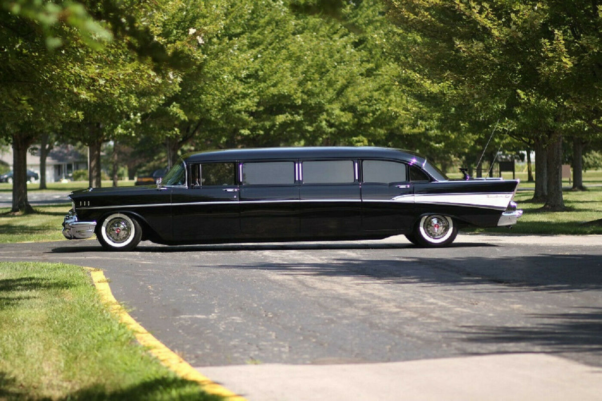 1957 Black Chevrolet Bel Air/150/210 Sedan