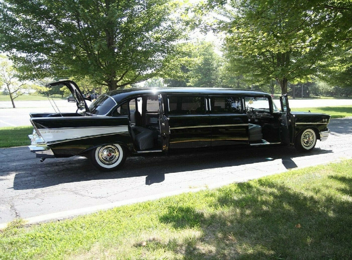1957 Black Chevrolet Bel Air/150/210 Sedan