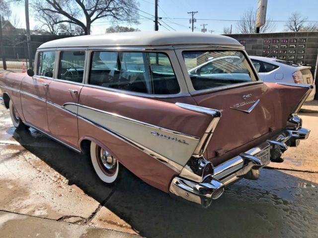 1957 Pink Chevrolet Bel Air/150/210 Wagon