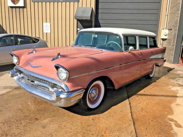 1957 Pink Chevrolet Bel Air/150/210 Wagon