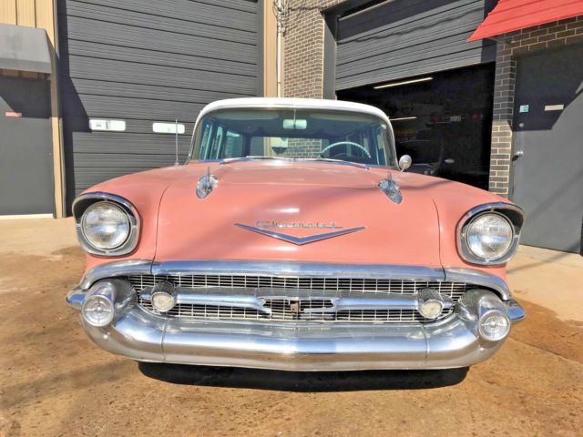 1957 Pink Chevrolet Bel Air/150/210 Wagon