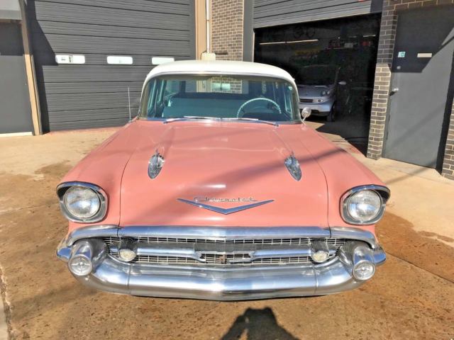1957 Pink Chevrolet Bel Air/150/210 Wagon