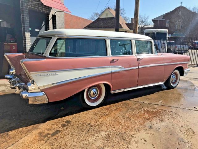1957 Pink Chevrolet Bel Air/150/210 Wagon